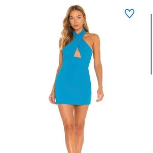 Revolve Superdown Grace cross front dress in blue